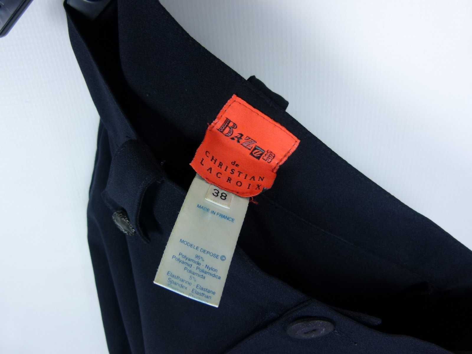Bazar Christian Lacroix damskie spodnie vintage wysoki stan 38 / XXS