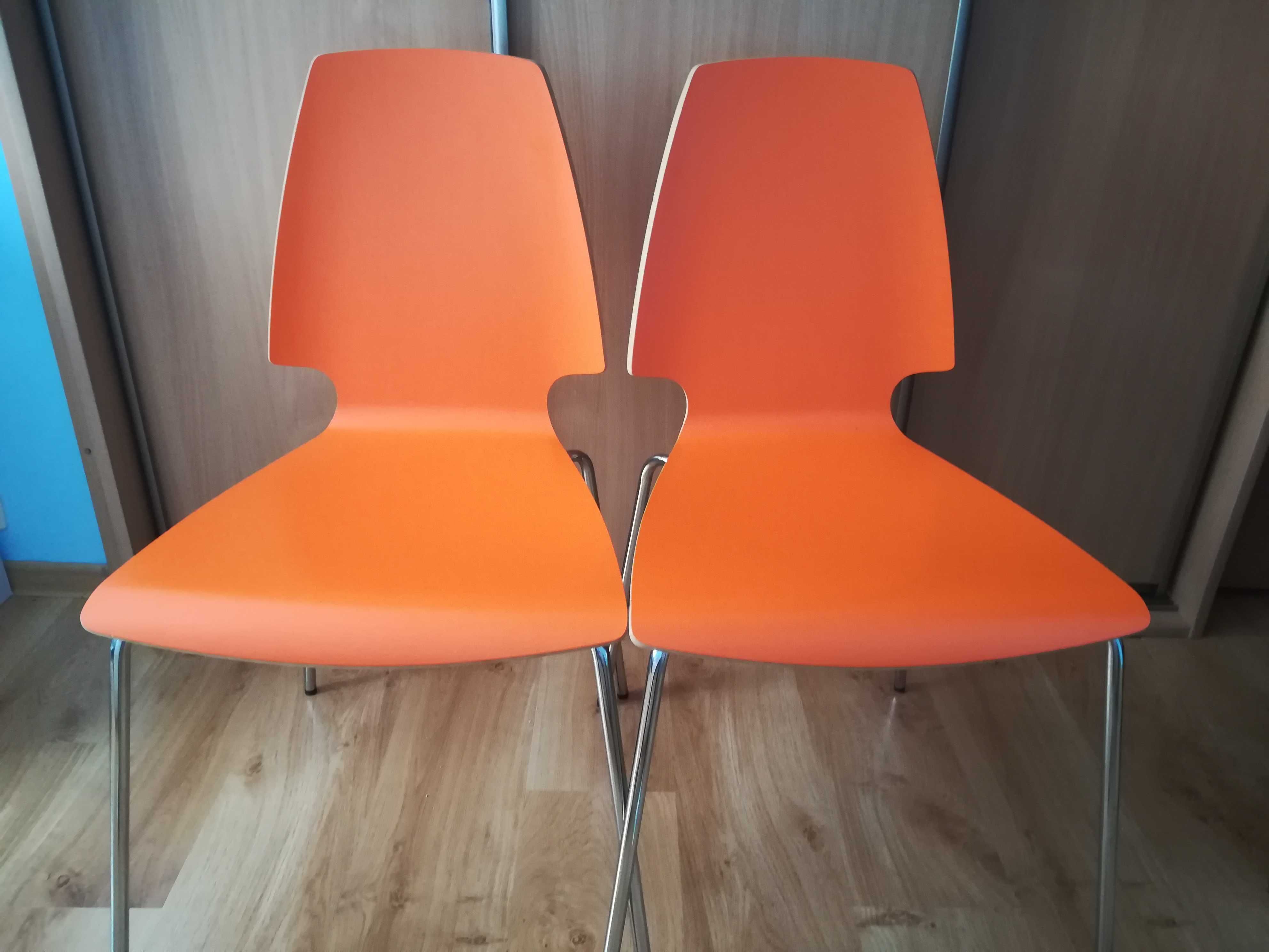Krzesła pomarańczowe Ikea