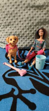 Barbie z pieskiem i akcesoriami