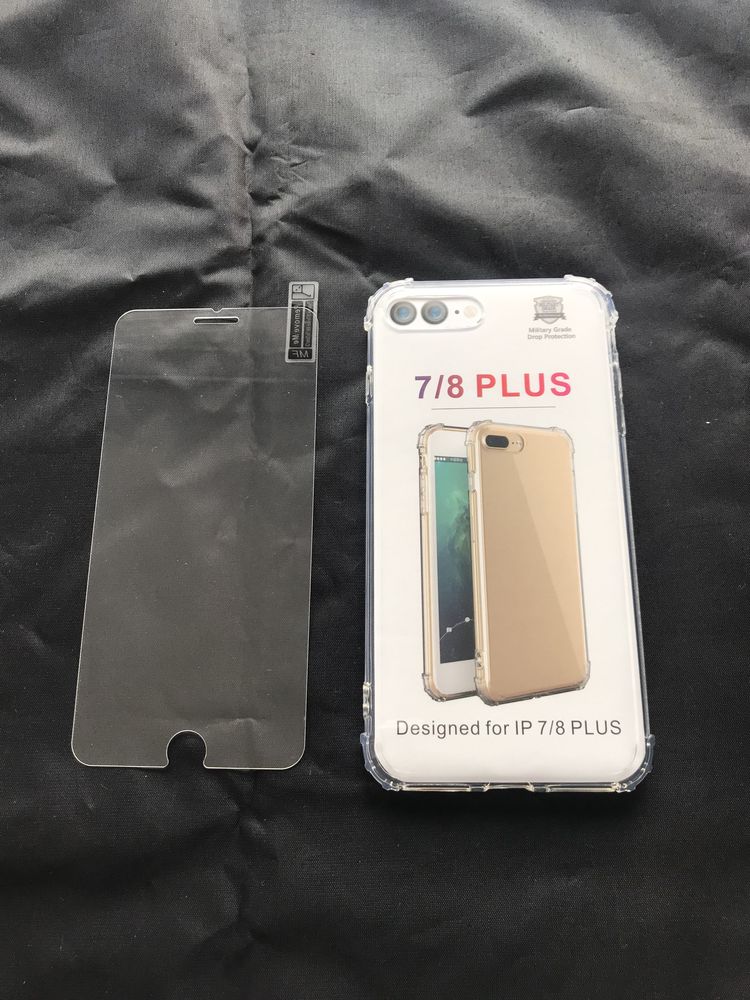 Case + szkło etui przeźroczyste plecki 1,5mm na iPhone 7 plus , 8 Plus
