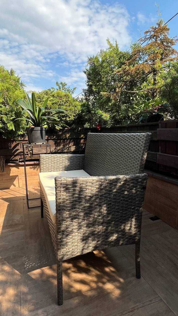 ZESTAW MEBLI OGRODOWYCH Meble Ogrodowe Sofa Fotele Stolik Technorattan