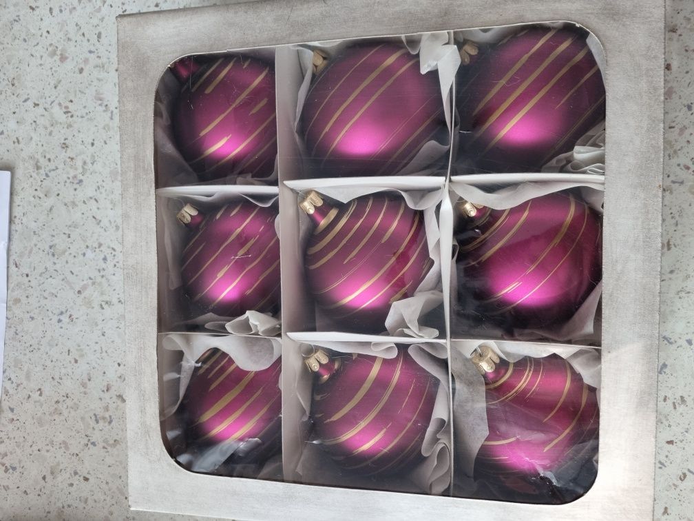 Bombki choinkowe szklane 9 sztuk