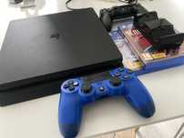 Sony playstation 4 slim 1TB + навушники + зарядна станція для геймпаді