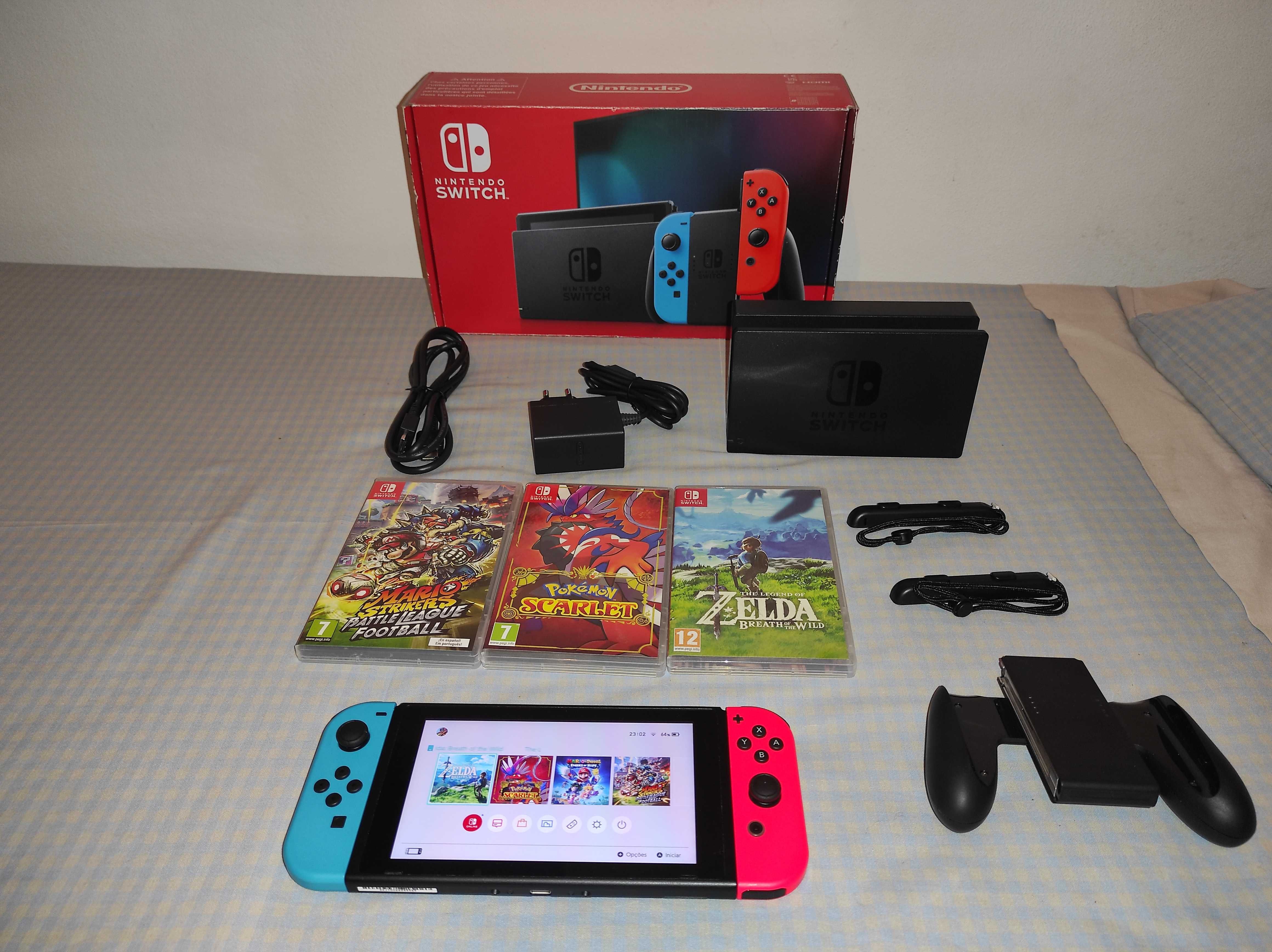 Nintendo Switch 32gb pouco utilizada + 4 jogos