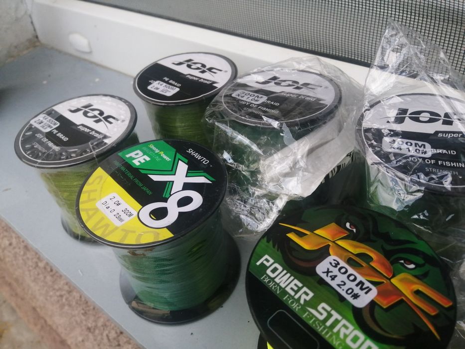 6x plecionka wędkarska 300m i 500m 0.23mm i mniejsze przekroje