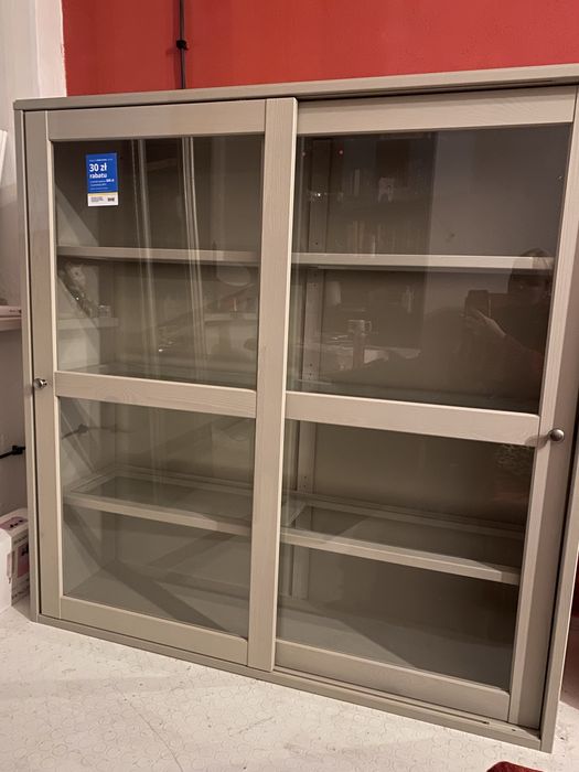 witryna szafka szafa ikea havsta z litego drewna sosny