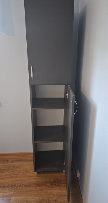 Szafka regał słupek zamykany - stanie bardzo dobry - ANTRACYT
