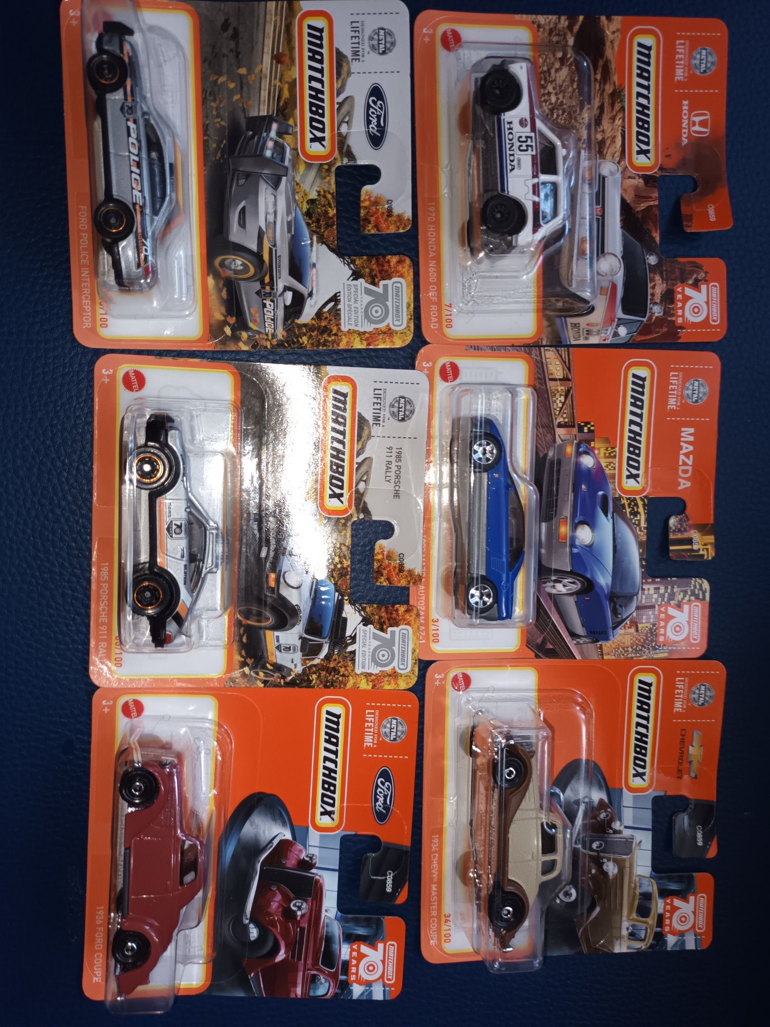 Matchbox resorówki zestaw 6 sztuk Ford Porsche Honda Mazda