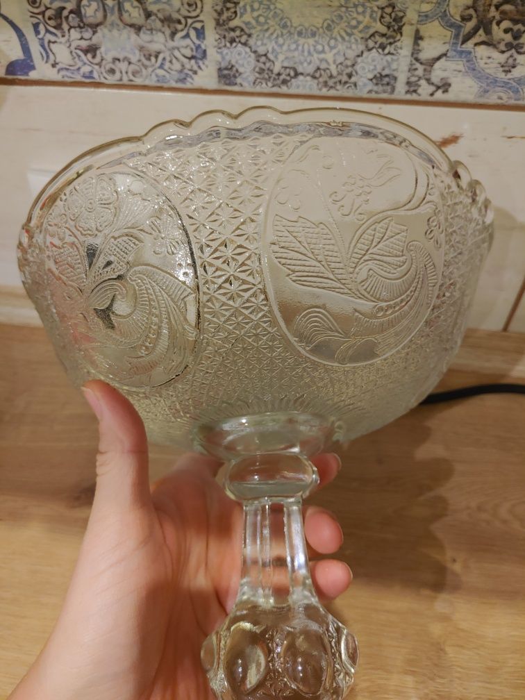 Patera wysoka Owocarka Medaliony szklana klosz Ząbkowice