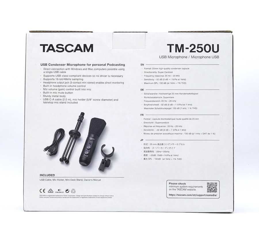 NOWY - TASCAM TM-250U - Mikrofon pojemnościowy usb - NOWY