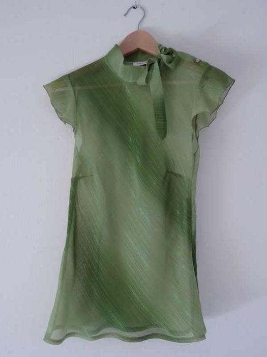 mgiełka orsay zielona z wiązaniem