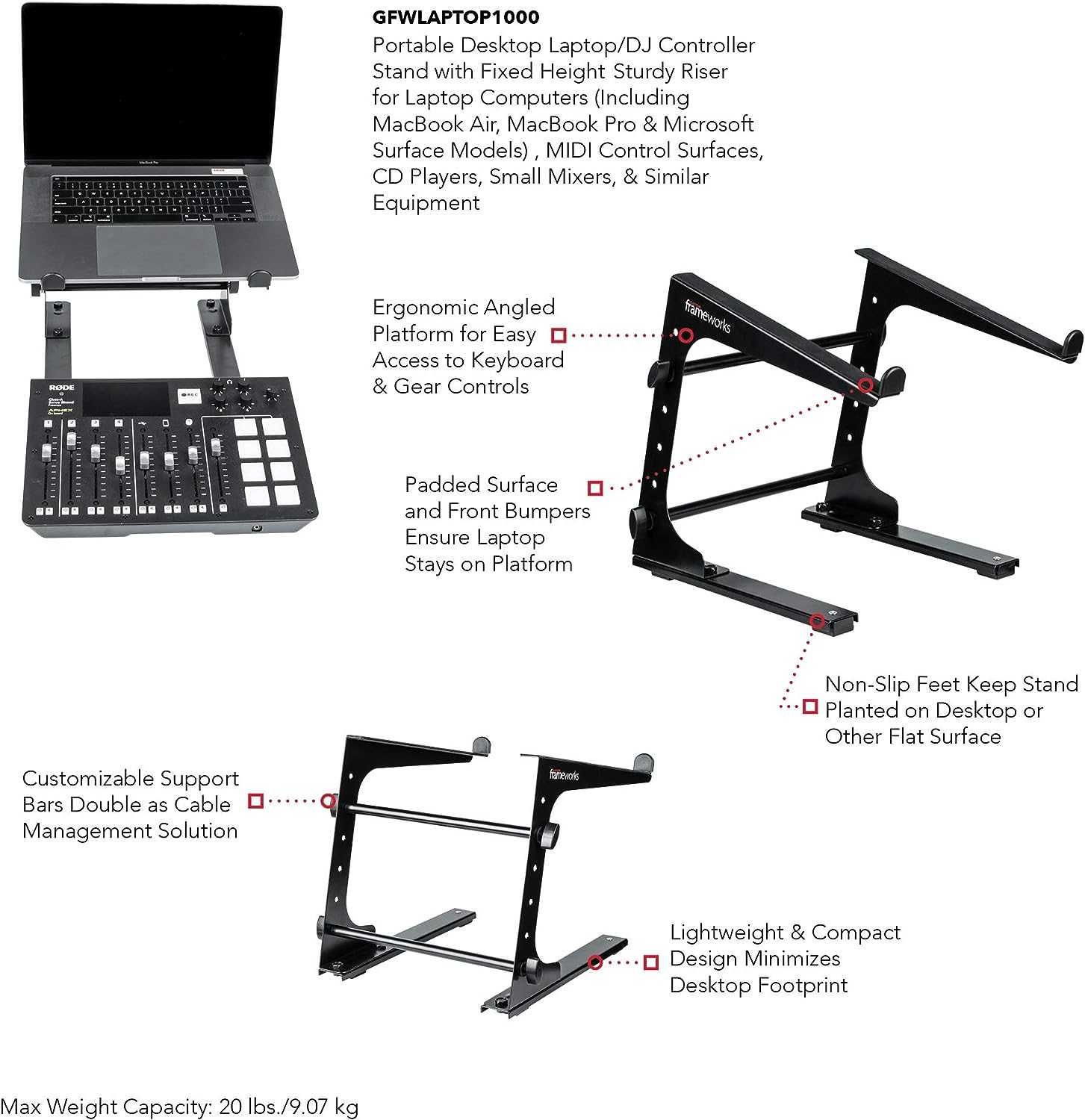Gator GFWLAPTOP1000 suporte portátil (Novo).