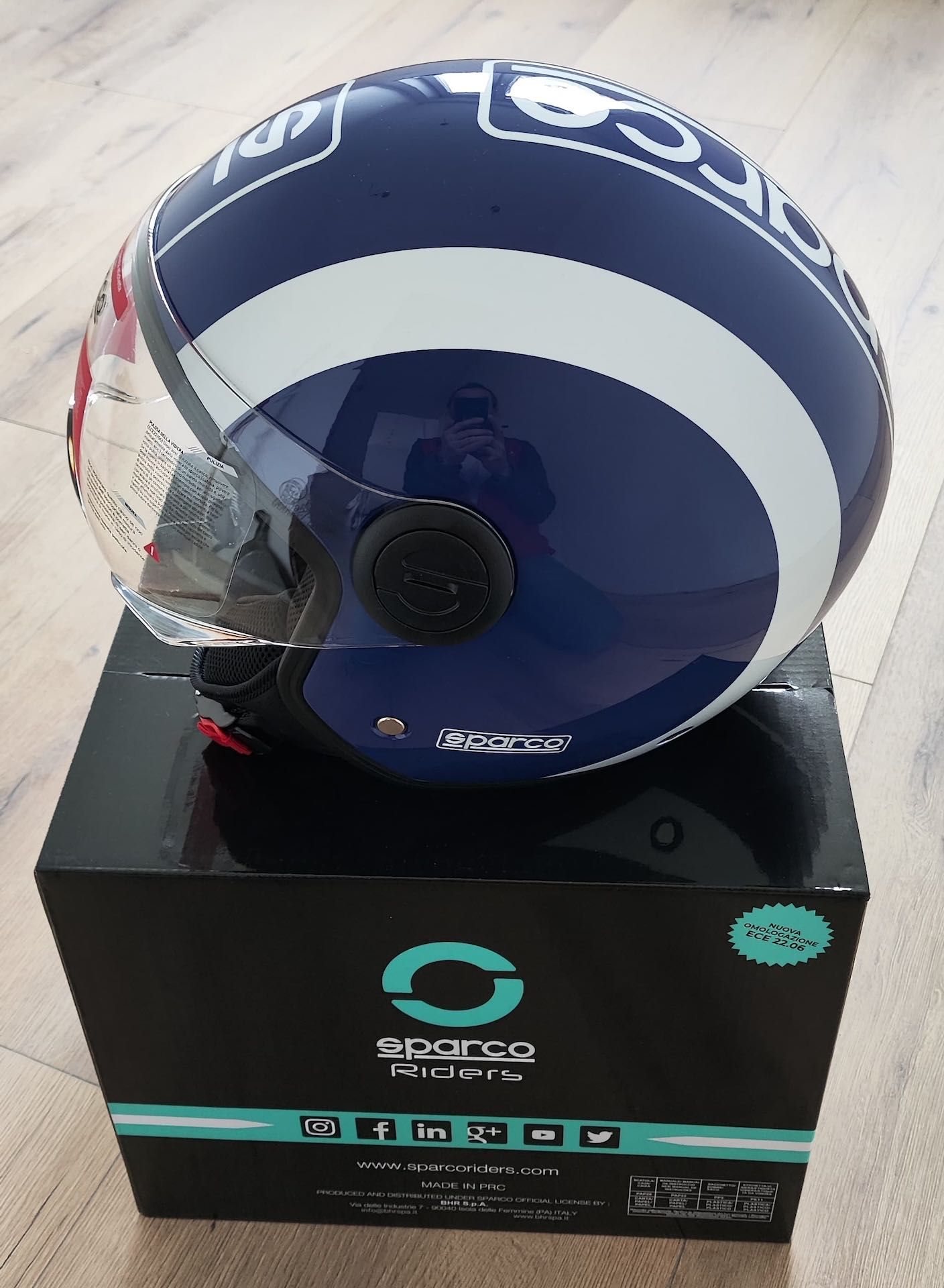 Kask Sparco Riders SP601 niebieski rozmiar S motocyklowy skuter Demi