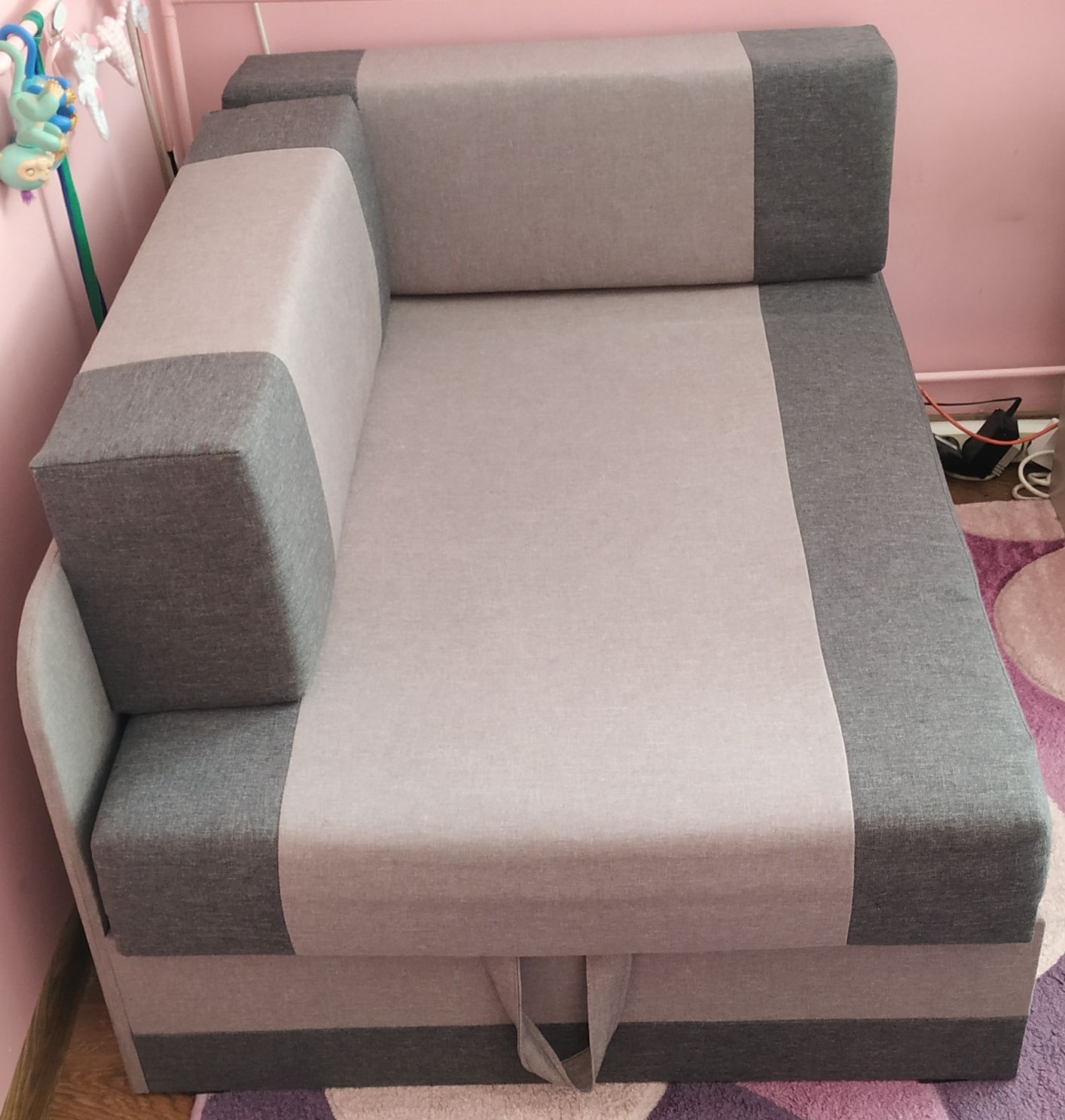 Sofa narożna rozkładana jednoosobowa