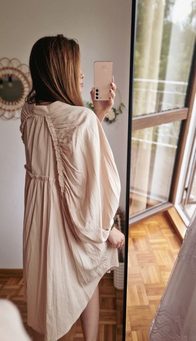 Sukienka koszulowa oversize tunika Gioya plus size biała