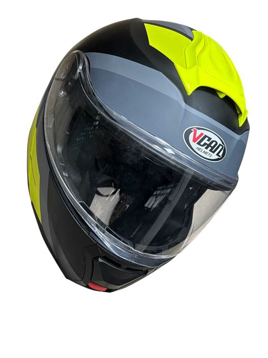Kask motocyklowy VCAN V272 Wave Neon z z podnoszoną szczęką