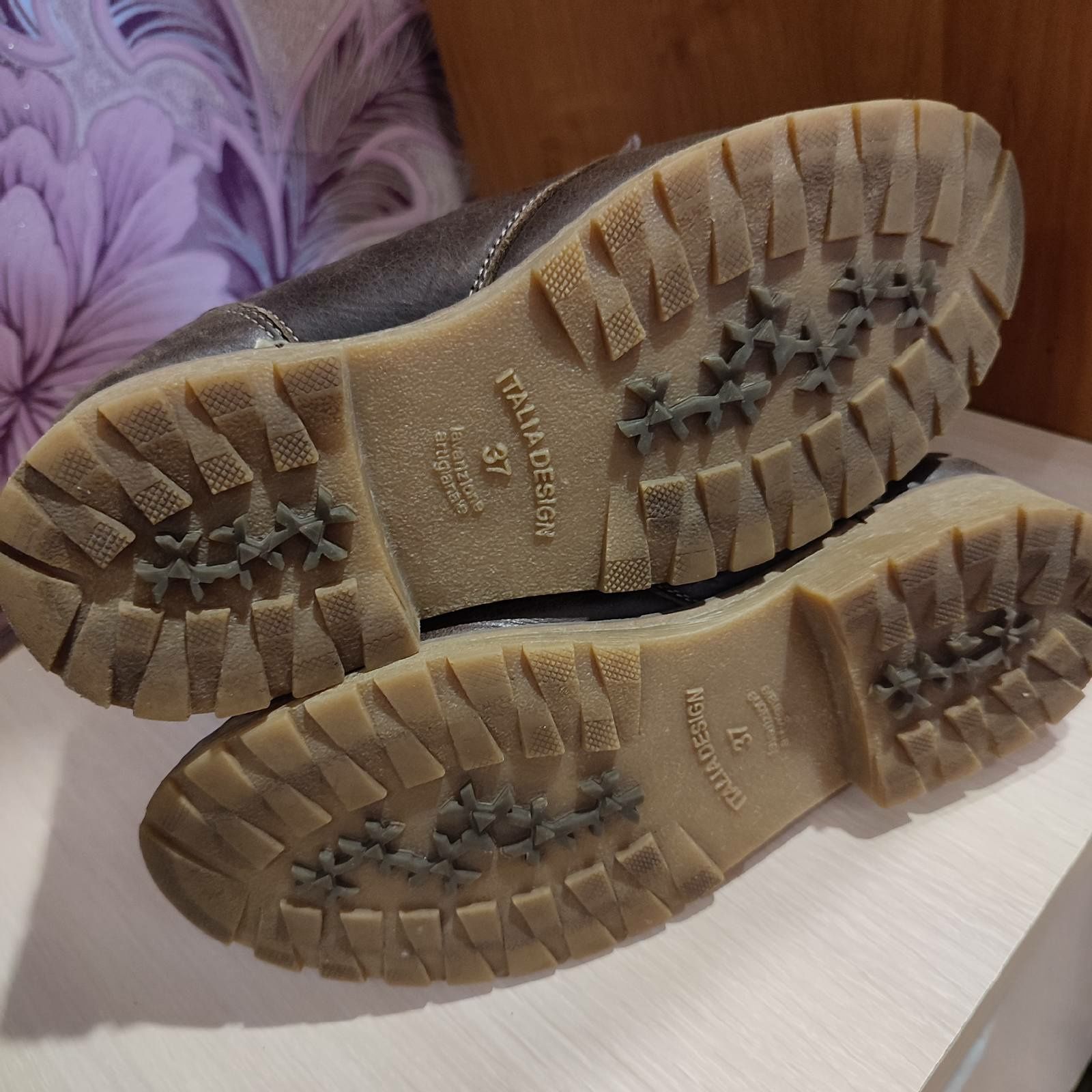 Зимові шкіряні чобітки ботинки