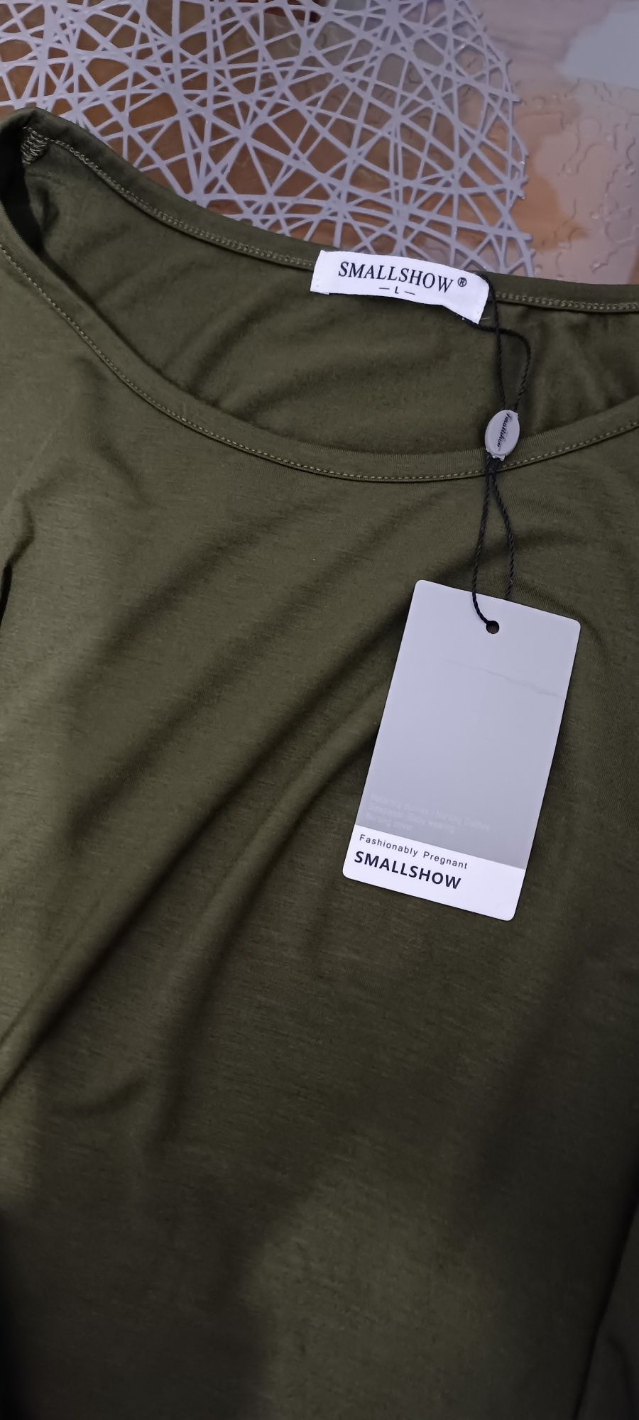 Koszulka Bluzka  Ciążowa  długie rękawy zielona r. L SMALLSHOW z Metką