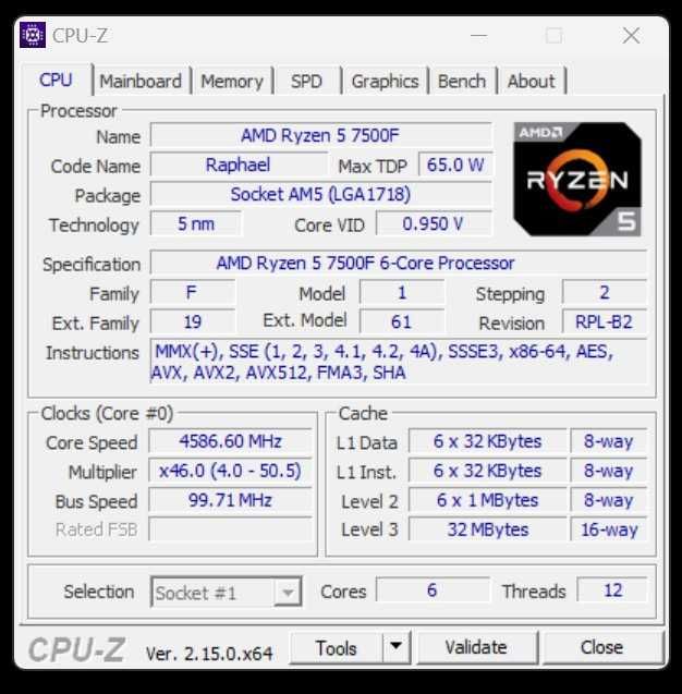 Procesor AMD Ryzen 5 7500F OEM