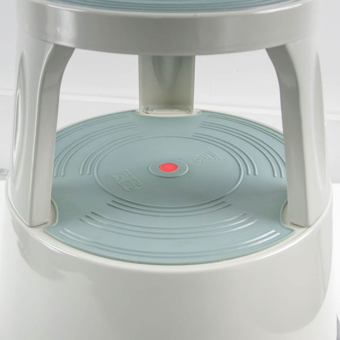 Taboret na kółkach „stopa słonia” szary 43 x44,5x44,5 cm