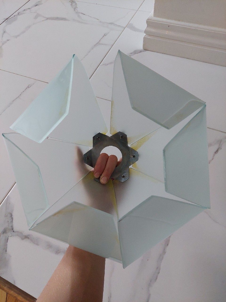 Klosz Prl vinted retro szklany geometryczny kształt