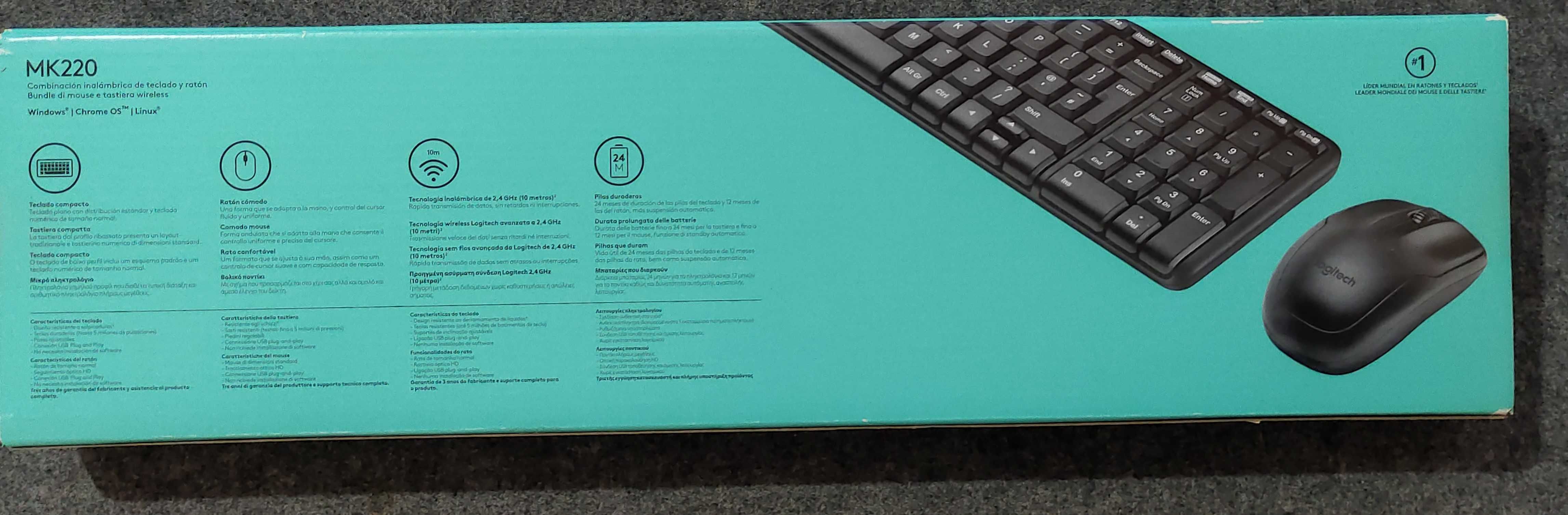 Logitech MK220 Wireless - Kit Teclado e Rato [NOVO]
