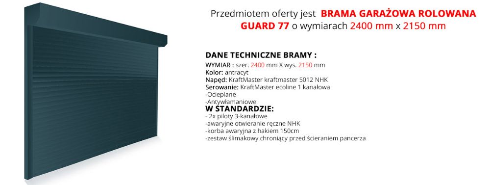 Brama Garażowa Rolowana Roleta Osłona Roletowa NA WYMIAR OMNIbramy.pl