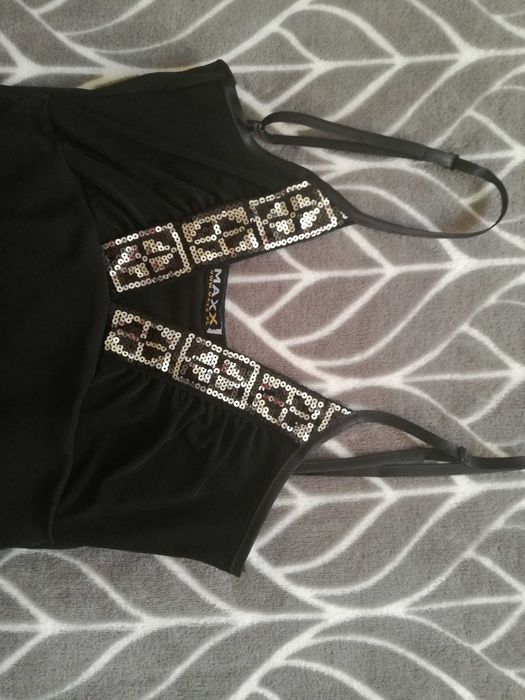 Sukienka czarna cekiny 38 wieczorowa studniówka wesele impreza