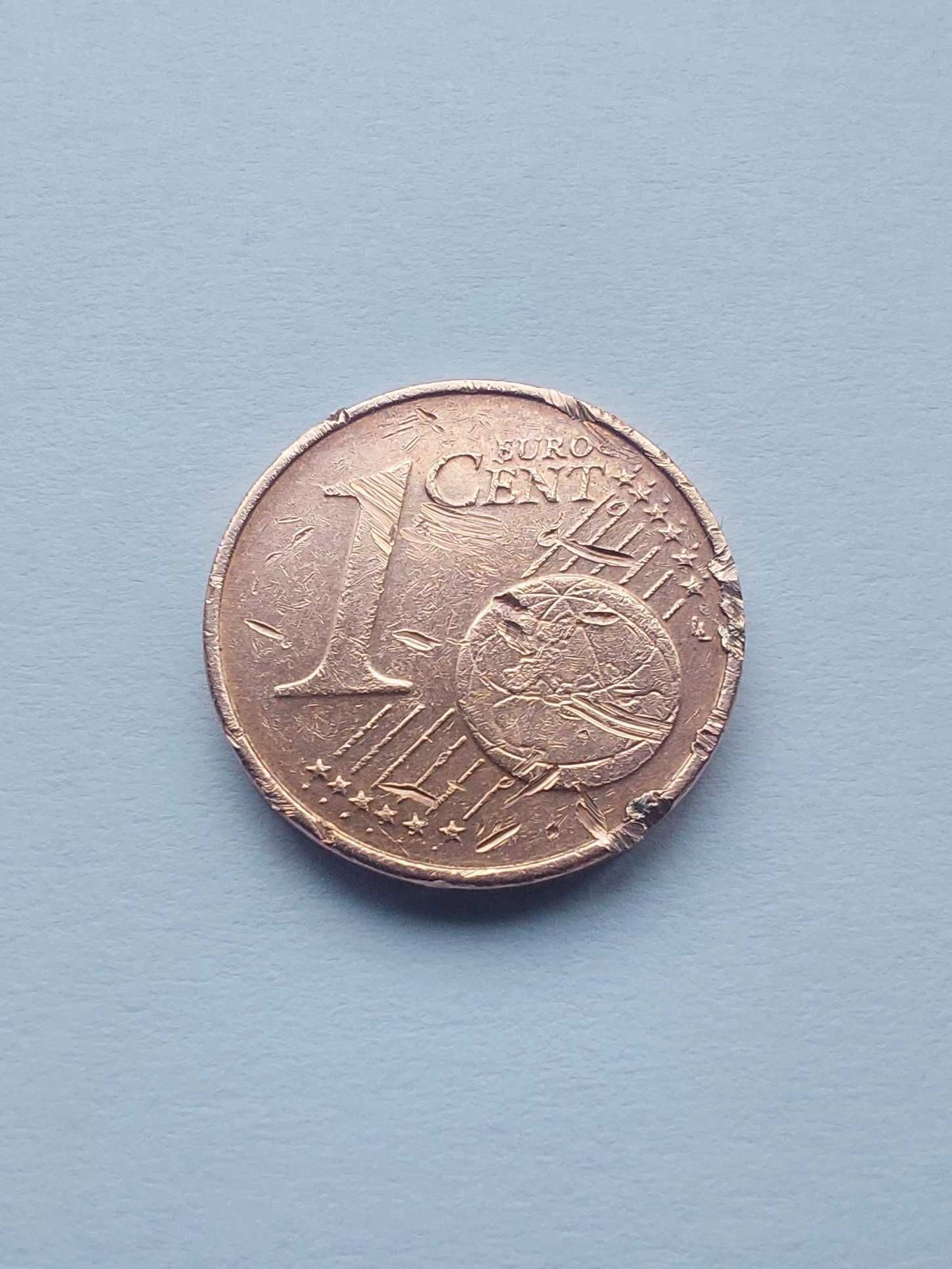 Moedas 1 Centimo Estugarda(F) Berlim(A) Hamburgo(J) e Italia Ano 2002