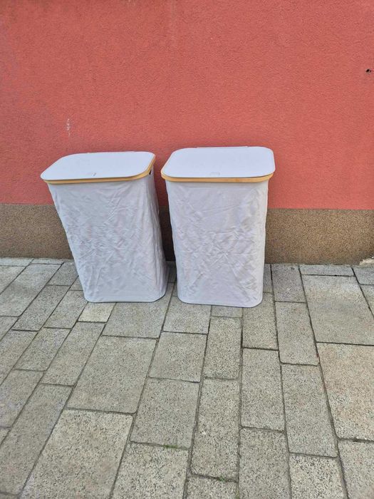 Kosze na pranie materiałowe składane ,bambus