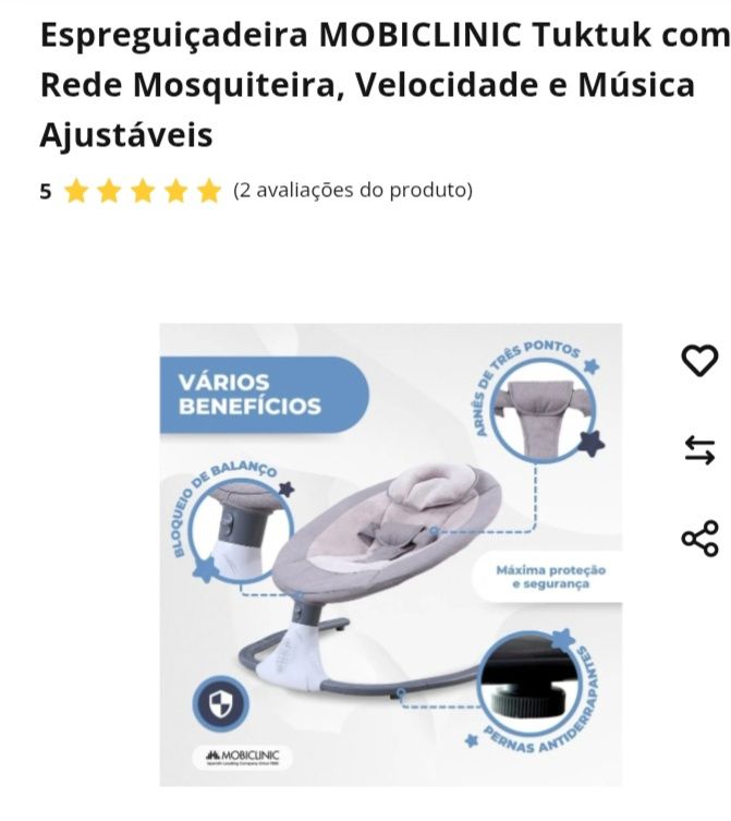 Baloiço para bebé Mobiclinic
