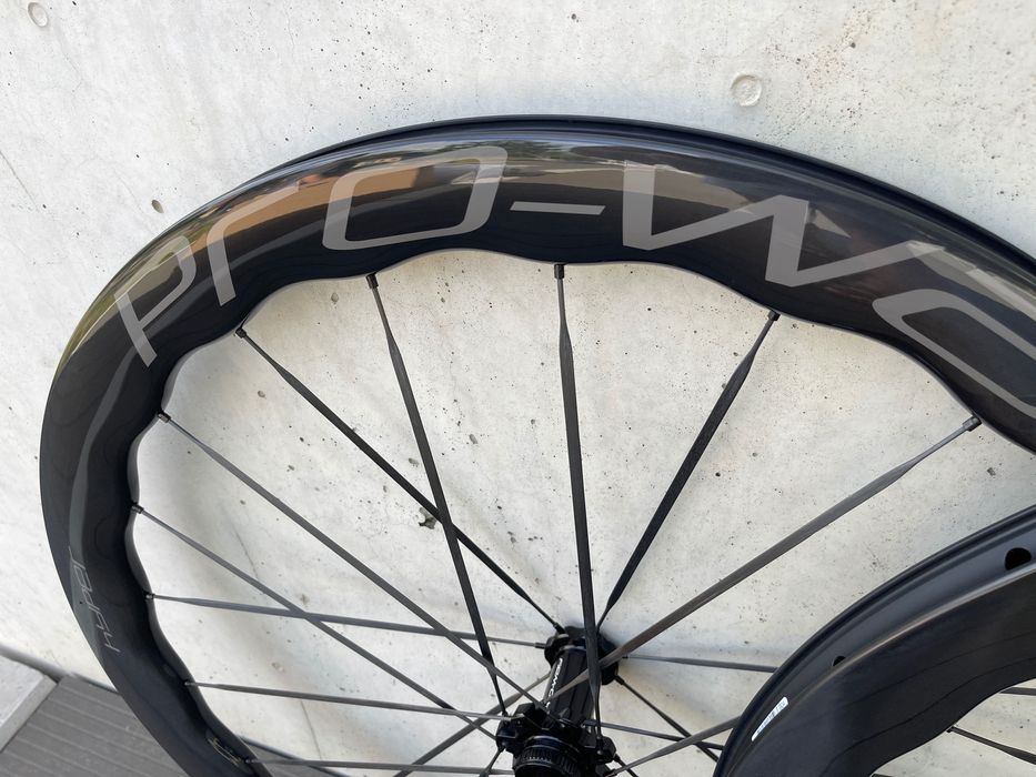 Koła karbonowe carbon szosowe PRO-WAY HYPER 50 1360g szprychy CARBON