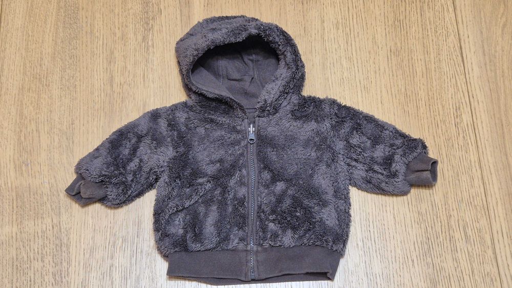 037 U bluza gruba ciepła a la kurtka dwustronna puchata h&m 56-62