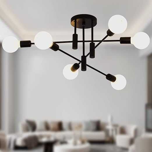 Jiinoo Lampa Sufitowa Sputnik w Stylu Vintage - 6-Punktowa