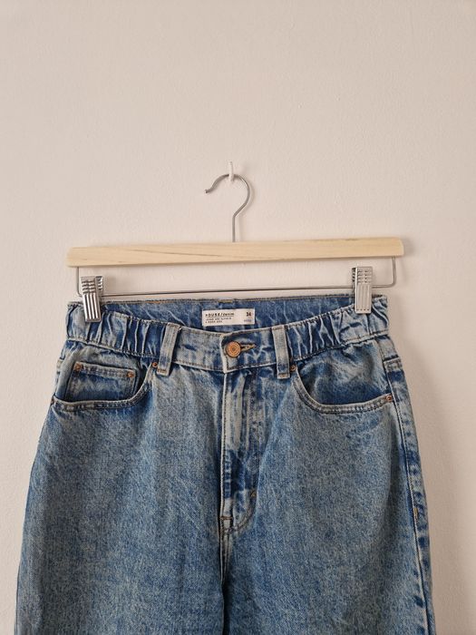 Jasnoniebieskie Bawełniane Mom Jeans
