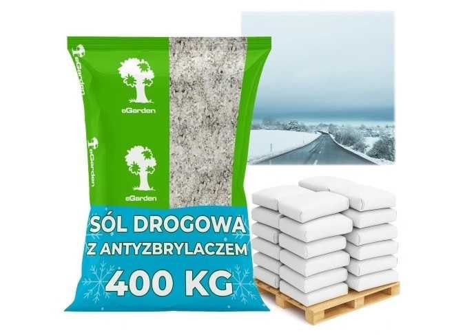 Sól drogowa z antyzbrylaczem na gołoledź - PÓŁPALETA 400kg 40 x 10kg