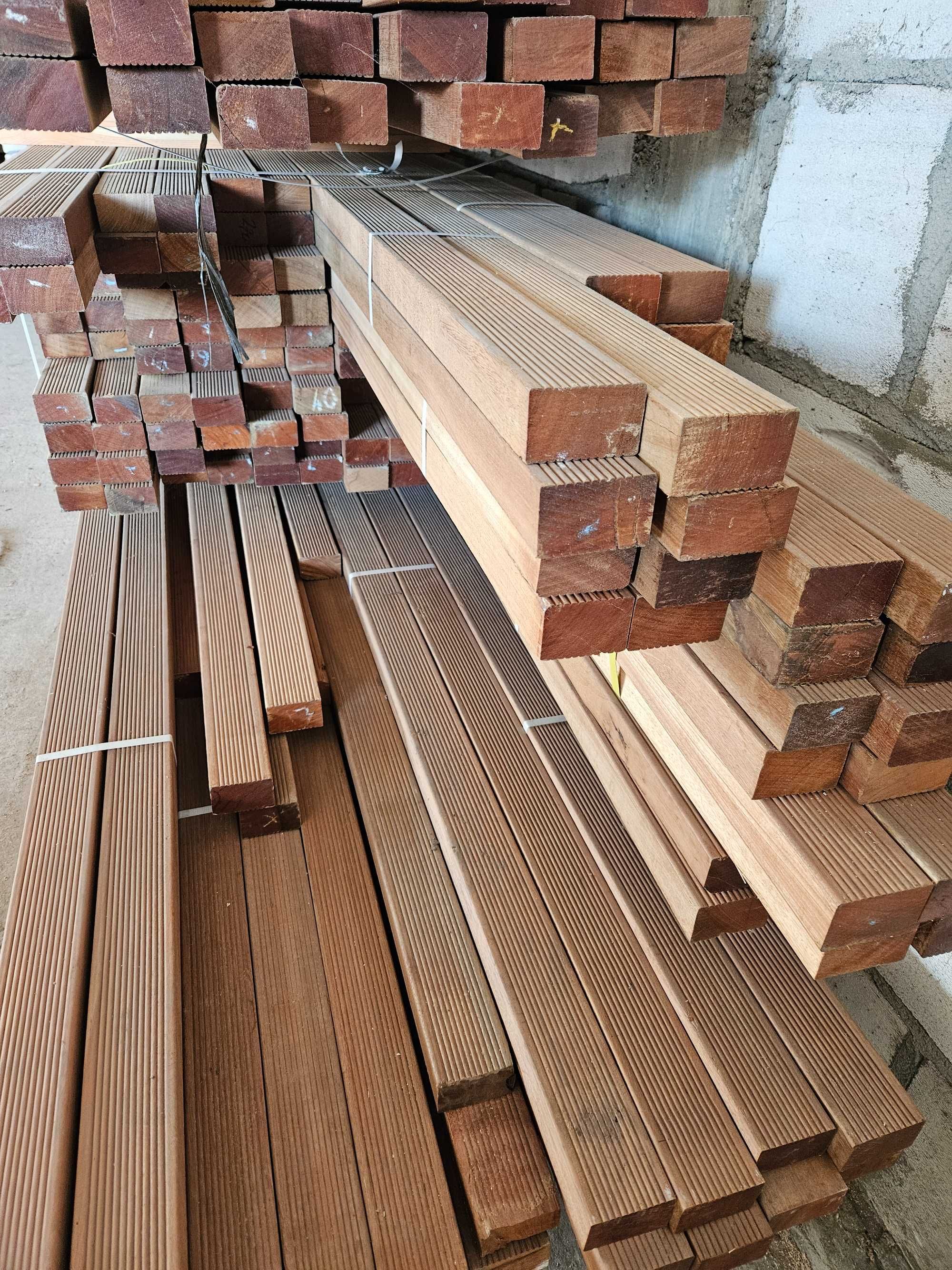 taras z drewna egzotycznego bangkirai, mahoń, teak