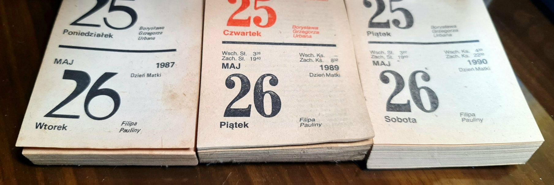 Kartki z kalendarza na prezent kolekcja dawne PRL