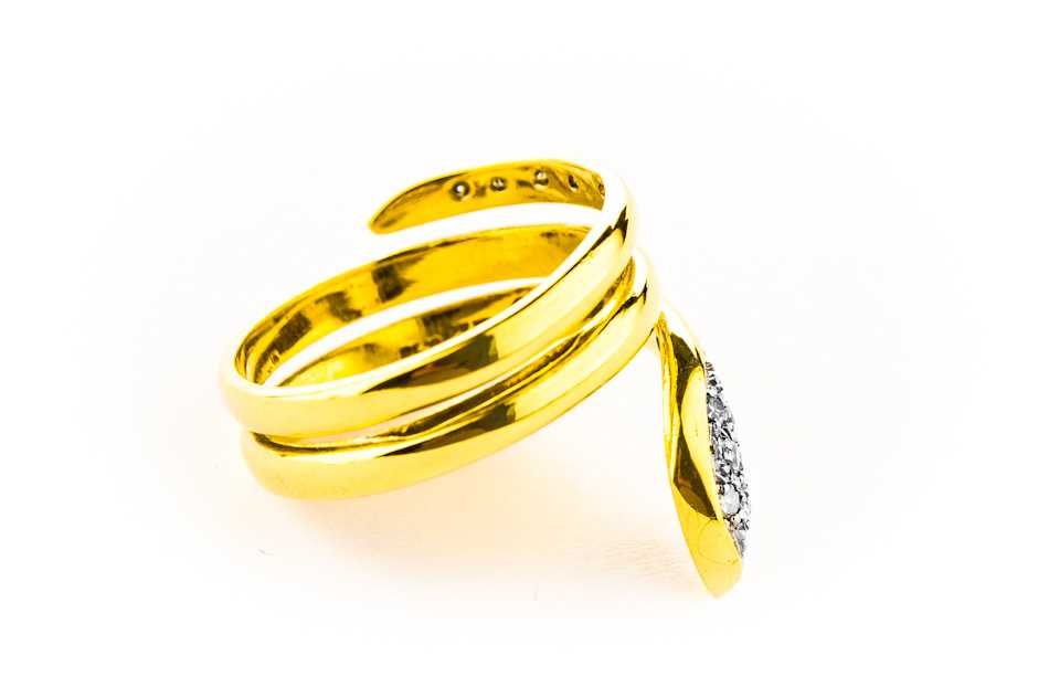 Rajski Złoty Pierścionek - WĄŻ - 4,80g - DIAMENTY - Kraków