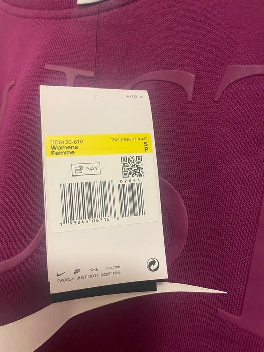 Fioletowa damska bluza oversize Nike Dri-fit S