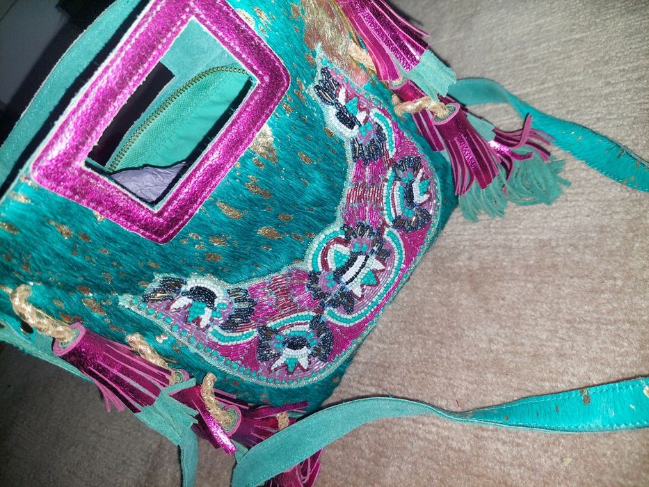 Alex Max torebka skórzana boho hand made