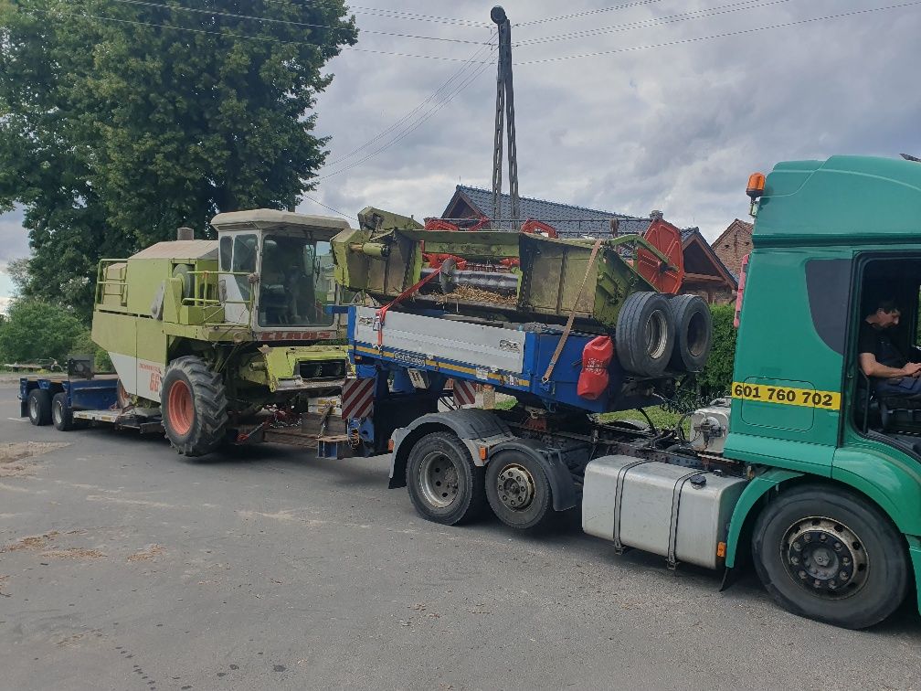 transport naczepą niskopodwoziową :kombajn ,koparka ,ładowarka i inne