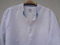 Koszula meska - Zara - rozm. XL z podpinanymi rekawami - biala