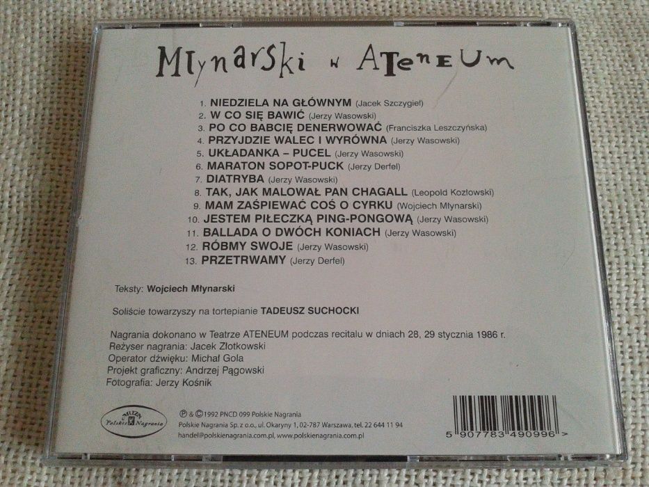 Wojciech Młynarski – Młynarski W Ateneum. Recital '86 CD