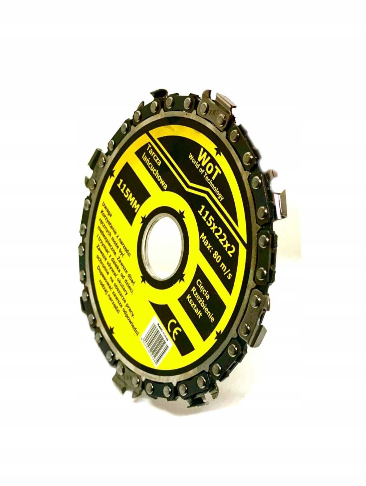 TNĄCA Tarczą Łańcuchowa do Drewna Szlifierską 115 mm Piła 22.2 mm