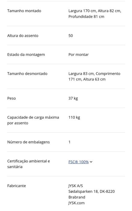 Sofá EGEDAL 2,5 lugares – Azul, pés pretos – como novo – 150€