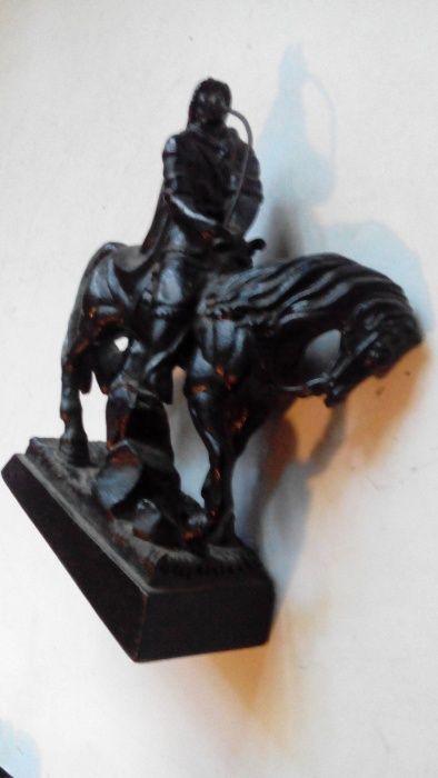 Конный воин башкир с кураем Скульптура чугун СССР RARE