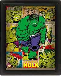 Marvel Hulk 10 x 8  25x20 cm oprawiony plakat 3D hologram wielokolorow