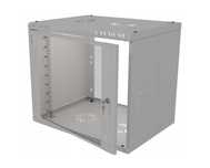 Szafa Serwerowa Wisząca RACK 19" 9U 400mm Szklane Drzwi Szara Stalflex