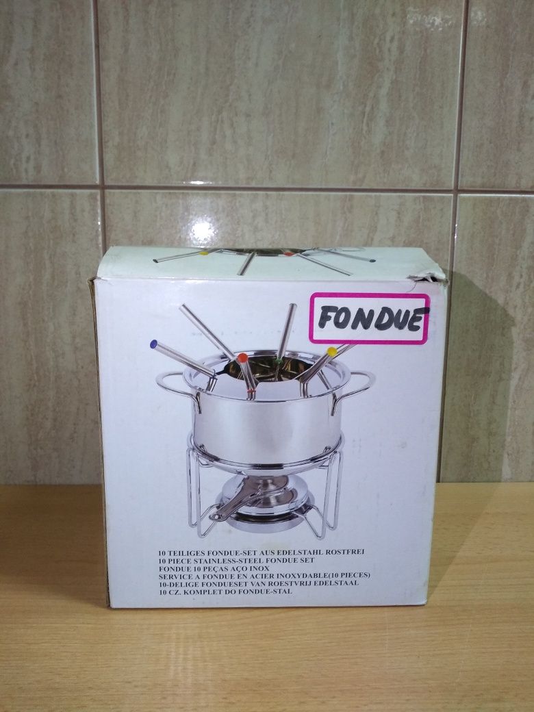 Zestaw do fondue stal chrom